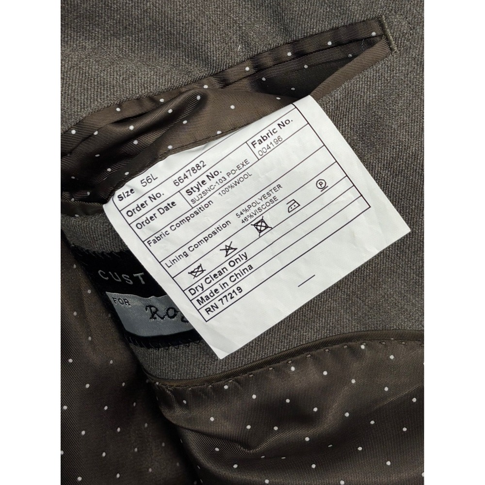 Joseph Abboud 56L 48x32 Tan Light Brown 2pc Pant Suit Wool Bespoke Flat Front - Picture 6 of 16